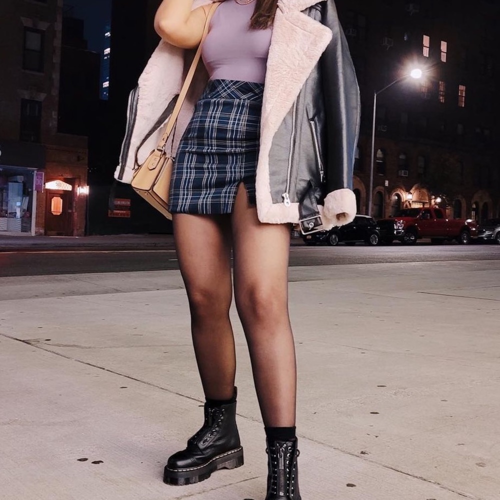 Hight waisted plaid skirt